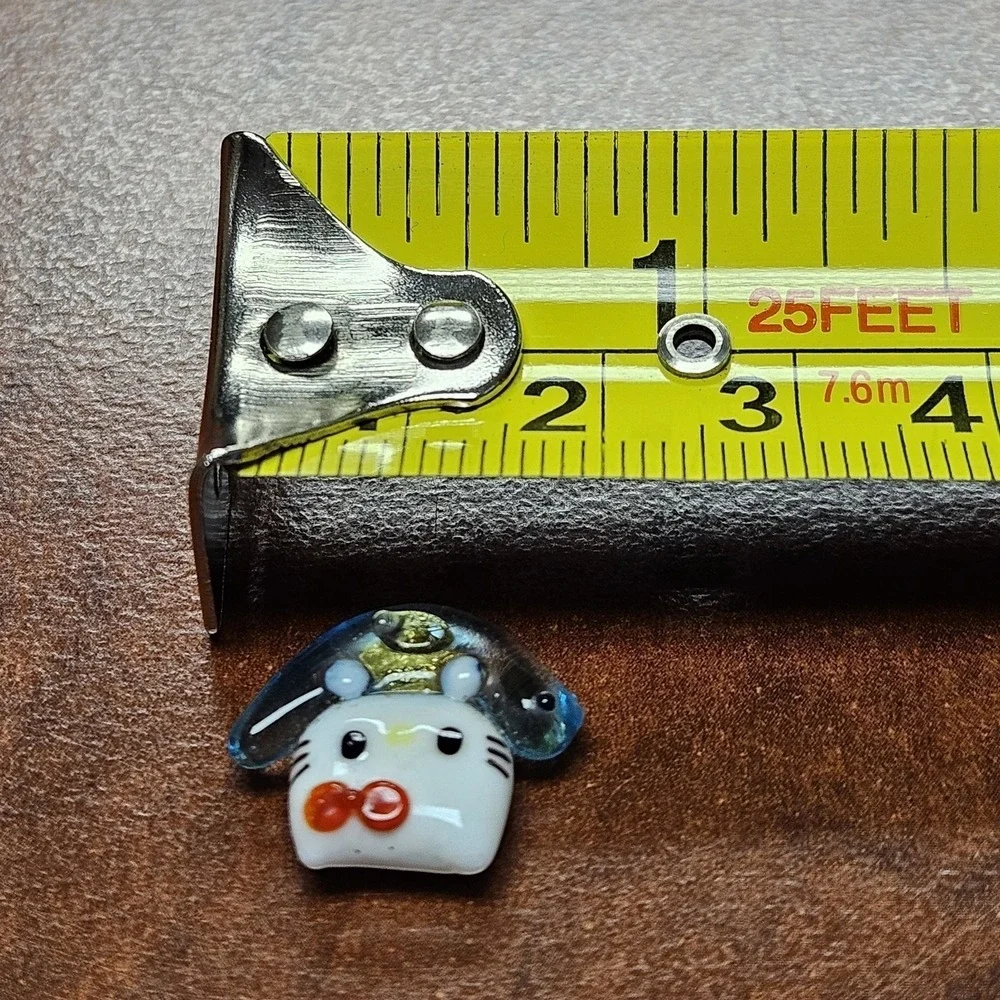 2012 Sanrio Hello Kitty Glass Micro Figurine Dolphin Hat Rare '76 '12 Stamped